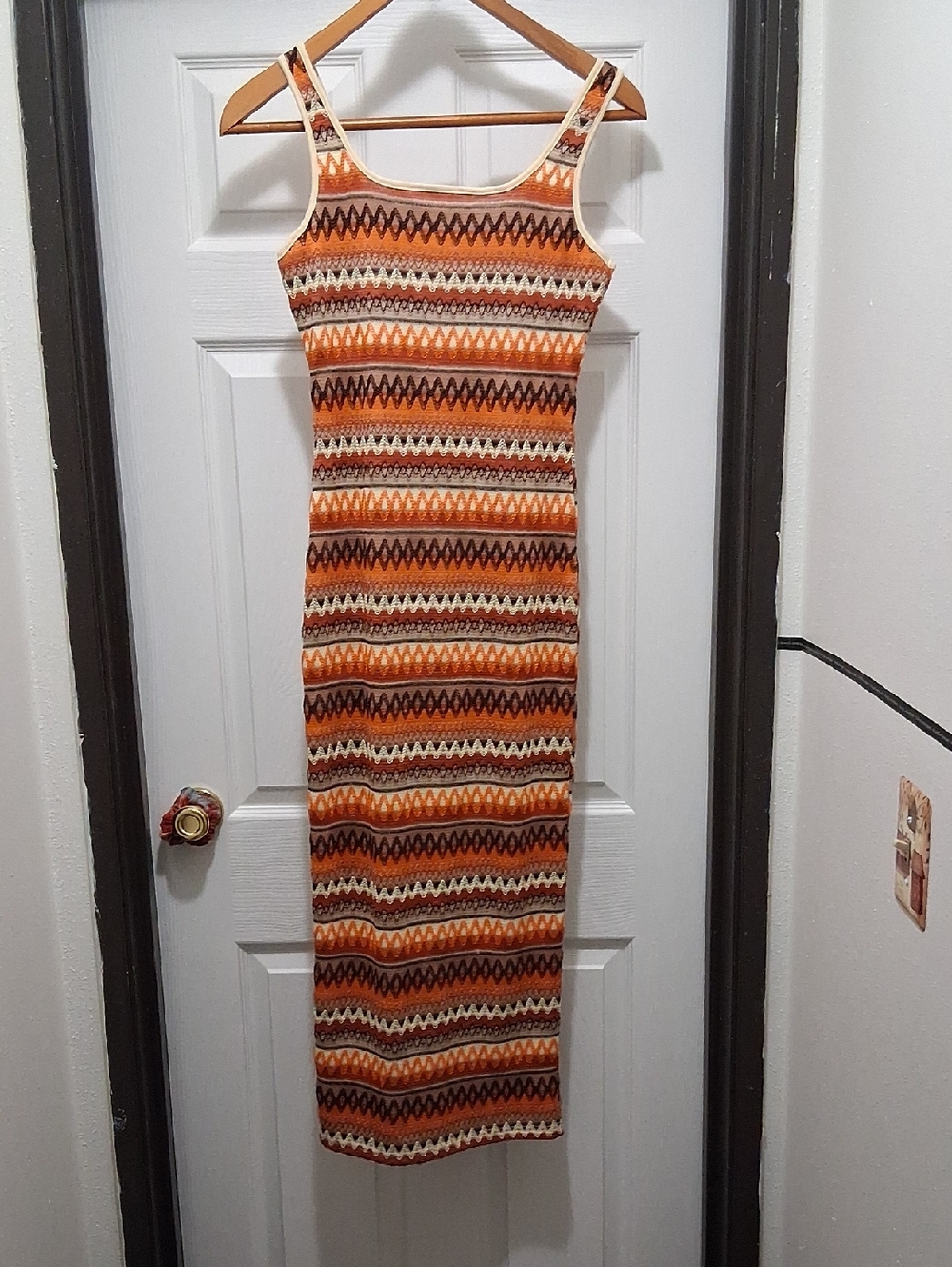 1970's Vibe Sleeveless Summer Knit Maxi Dress - Picture 2 of 3